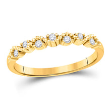 Load image into Gallery viewer, Radiant Glow 10kt Yellow Gold Diamond Stackable Band Ring - Top View