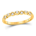Radiant Glow 10kt Yellow Gold Diamond Stackable Band Ring - Top View