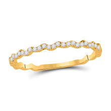 Load image into Gallery viewer, Radiant Elegance: 10kt Yellow Gold Diamond Stackable Band Ring - Top View