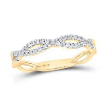 Load image into Gallery viewer, Radiant Twist Diamond Stackable Band Ring - Top View
