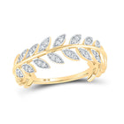 Golden Vine Diamond Stackable Band Ring - Top View