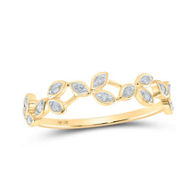 Load image into Gallery viewer, 10kt Yellow Gold Diamond Vine Stackable Band Ring - Top View
