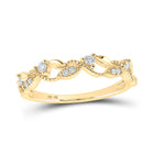 Radiant Diamond Vine Stackable Band Ring - Top View