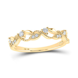 Radiant Diamond Vine Stackable Band Ring - Top View