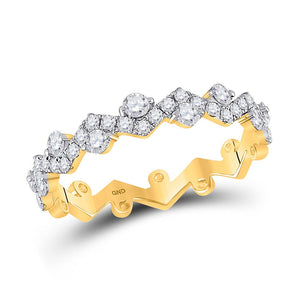 Diamond Stackable Band | 10kt Yellow Gold Womens Round Diamond ZigZag Stackable Band Ring 1/2 Cttw | Splendid Jewellery GND