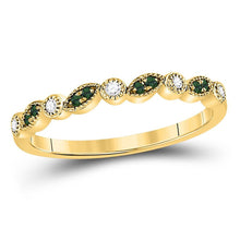 Load image into Gallery viewer, Exquisite Emerald and Diamond Stackable Band Ring - Top View