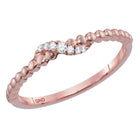 Radiant Rose Gold Diamond Crossover Stackable Band - Top View