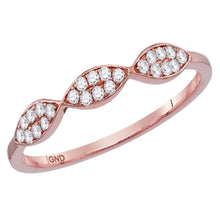Load image into Gallery viewer, Rose Gold Oval Diamond Stackable Band Ring - A Touch of Elegance and Brilliance - Top View