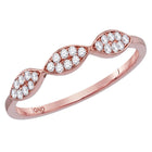 Rose Gold Oval Diamond Stackable Band Ring - A Touch of Elegance and Brilliance - Top View