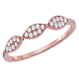 Rose Gold Oval Diamond Stackable Band Ring - A Touch of Elegance and Brilliance - Top View