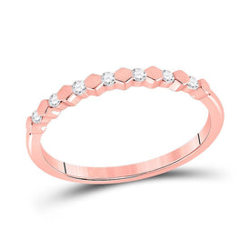 Rose Gold Diamond Brilliance Stackable Band Ring - Top View