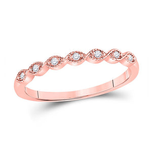 Diamond Stackable Band | 14kt Rose Gold Womens Round Diamond Stackable Band Ring 1/20 Cttw | Splendid Jewellery GND