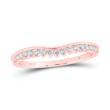 Load image into Gallery viewer, Radiant Rose Gold Diamond Stackable Band: A Dazzling Addition to Your Jewelry Collection - Top View