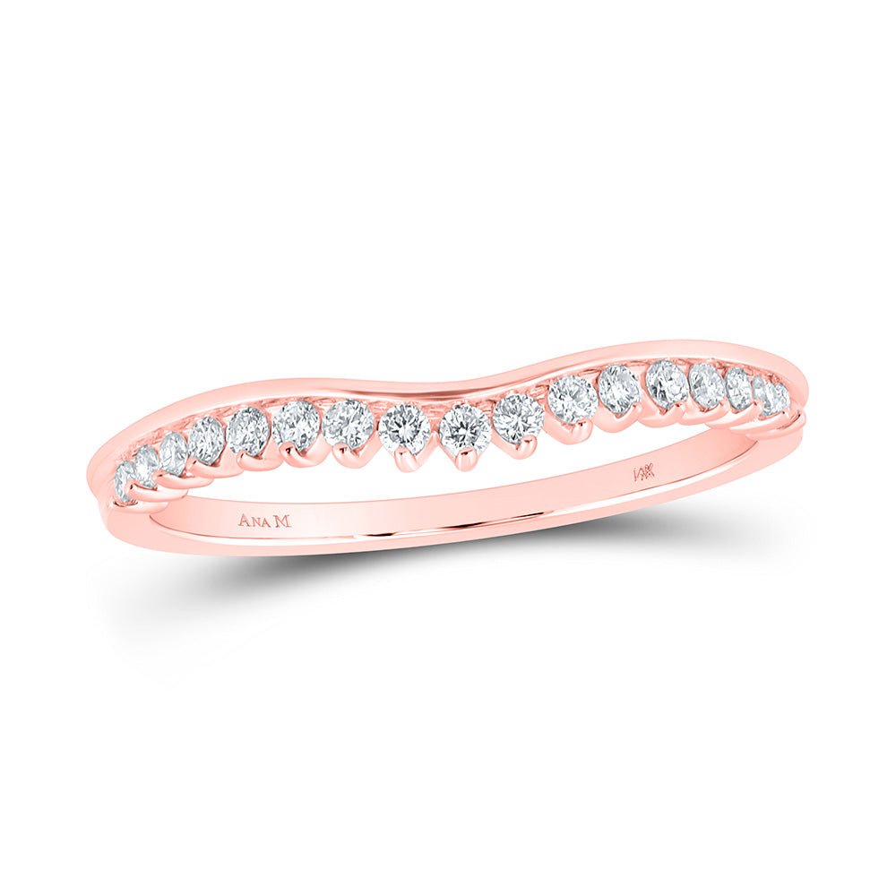 Diamond Stackable Band | 14kt Rose Gold Womens Round Diamond Stackable Band Ring 1/5 Cttw | Splendid Jewellery GND