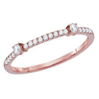 14kt Rose Gold Diamond Elegance Stackable Band Ring - Top View