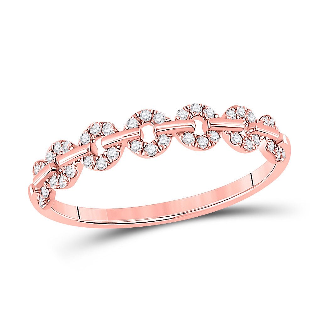 Diamond Stackable Band | 14kt Rose Gold Womens Round Diamond Stackable Band Ring 1/6 Cttw | Splendid Jewellery GND