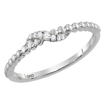 Load image into Gallery viewer, 14kt White Gold Diamond Crossover Eternity Band - Top View