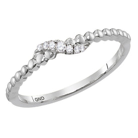 14kt White Gold Diamond Crossover Eternity Band - Top View