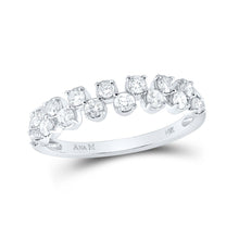 Load image into Gallery viewer, 14kt White Gold Sparkling Diamond Stackable Band Ring - Top View