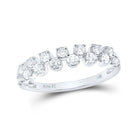 14kt White Gold Sparkling Diamond Stackable Band Ring - Top View