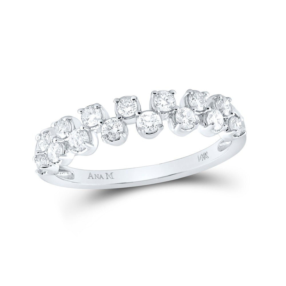 Diamond Stackable Band | 14kt White Gold Womens Round Diamond Stackable Band Ring 1/2 Cttw | Splendid Jewellery GND