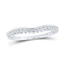 Load image into Gallery viewer, 14kt White Gold Sparkling Diamond Stackable Band Ring - Top View