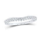 14kt White Gold Sparkling Diamond Stackable Band Ring - Top View