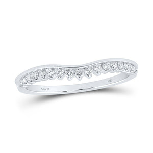 Diamond Stackable Band | 14kt White Gold Womens Round Diamond Stackable Band Ring 1/5 Cttw | Splendid Jewellery GND