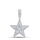 Celestial Brilliance: 10kt White Gold Diamond Star Pendant Top view from the 10Kt White Gold Womens Round Diamond Star Pendant 1 4 Cttwpin286484 collection by Splendid Jewellery