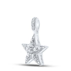 Celestial Brilliance: 10kt White Gold Diamond Star Pendant Side view from the 10Kt White Gold Womens Round Diamond Star Pendant 1 4 Cttwpin286484 collection by Splendid Jewellery