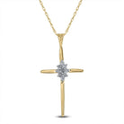 Divine Brilliance: 10kt Yellow Gold Diamond Cross Pendant - Splendid Jewellery