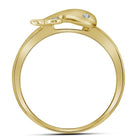 Dolphin Dreams Diamond Ring | 10kt Yellow Gold Womens Round Diamond Slender Dolphin Animal Fish Ring 1/20 Cttw | Splendid Jewellery Side View from Splendid Jewellery