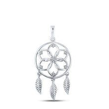 Load image into Gallery viewer, Dream Catcher Circle Pendant: 10kt White Gold with Round Diamonds - Splendid Jewellery