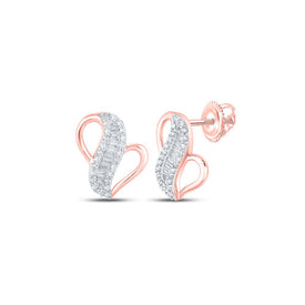 Exquisite Rose Gold Baguette Diamond Earrings - A Mesmerizing Display of Brilliance - Alternate view 1 from Splendid Jewellery