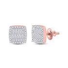 Rose Gold Baguette Diamond Square Earrings: A Radiant Statement of Elegance - Alternate view 1 from Splendid Jewellery