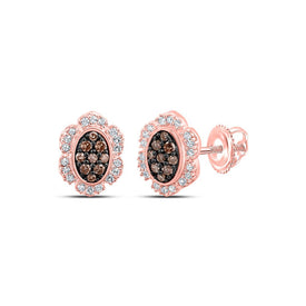 Exquisite Rose Gold Brown Diamond Oval Earrings: A Captivating Jewelry Masterpiece - Alternate view 1 from Splendid Jewellery