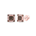 Splendid Jewellery 10kt Rose Gold Square Brown Diamond Earrings - Alternate view 1 from Splendid Jewellery