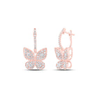 Rose Gold Diamond Butterfly Earrings: A Whimsical Touch of Elegance - Alternate view 1 from Splendid Jewellery