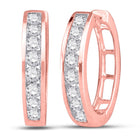 10kt Rose Gold Diamond Channel Set Hoop Earrings - A Touch of Radiant Luxury - Alternate view 1 from Splendid Jewellery