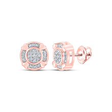 Load image into Gallery viewer, Radiant Rose Gold Diamond Circle Earrings - Alternate view 1 from Splendid Jewellery