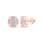 Radiant Rose Gold Diamond Circle Earrings - Alternate view 1 from Splendid Jewellery