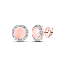 Load image into Gallery viewer, Radiant Rose Gold Diamond Circle Earrings: A Timeless Sparkle - Alternate view 1 from Splendid Jewellery