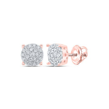 Load image into Gallery viewer, Radiant Rose Gold Diamond Cluster Earrings: A Captivating Showcase of Glamour and Elegance - Alternate view 1 from Splendid Jewellery