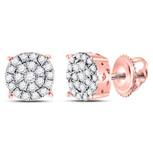 Load image into Gallery viewer, Rose Gold Diamond Cluster Earrings: A Dazzling Touch of Elegance - Alternate view 1 from Splendid Jewellery