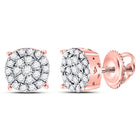 Rose Gold Diamond Cluster Earrings: A Dazzling Touch of Elegance - Alternate view 1 from Splendid Jewellery