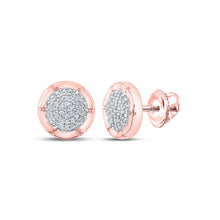 Load image into Gallery viewer, Radiant Rose Gold Diamond Cluster Earrings: A Dazzling Touch of Elegance - Alternate view 1 from Splendid Jewellery