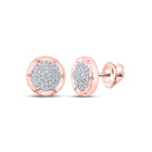 Radiant Rose Gold Diamond Cluster Earrings: A Dazzling Touch of Elegance - Alternate view 1 from Splendid Jewellery