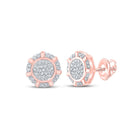 Radiant Rose Gold Diamond Cluster Earrings: A Captivating Sparkle of Elegance - Alternate view 1 from Splendid Jewellery
