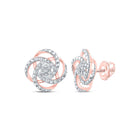 Sparkling Rose Gold Diamond Cluster Earrings - A Mesmerizing Statement Piece - Alternate view 1 from Splendid Jewellery
