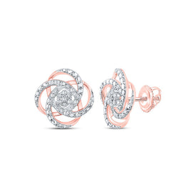 Sparkling Rose Gold Diamond Cluster Earrings - A Mesmerizing Statement Piece - Alternate view 1 from Splendid Jewellery